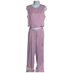 *CFR*2 Pc. Mauve Pink Pants Suit (Crop Top Sz.8, Pants Sz.6)